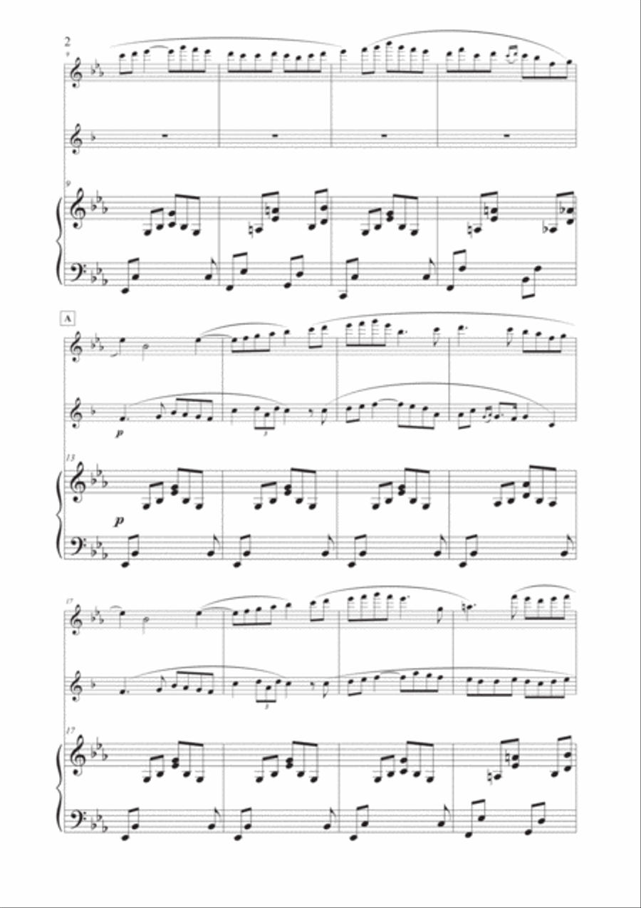 Carmen Intermezzo (Entr'acte) for Piano, Flute and Clarinet Woodwind Duet scores gallery preview page 3