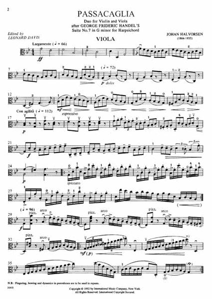 Passacaglia - Duo for Violin and Viola
