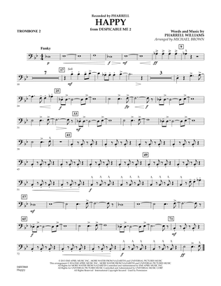 Book cover for Happy (from Despicable Me 2) (arr. Michael Brown) - Trombone 2