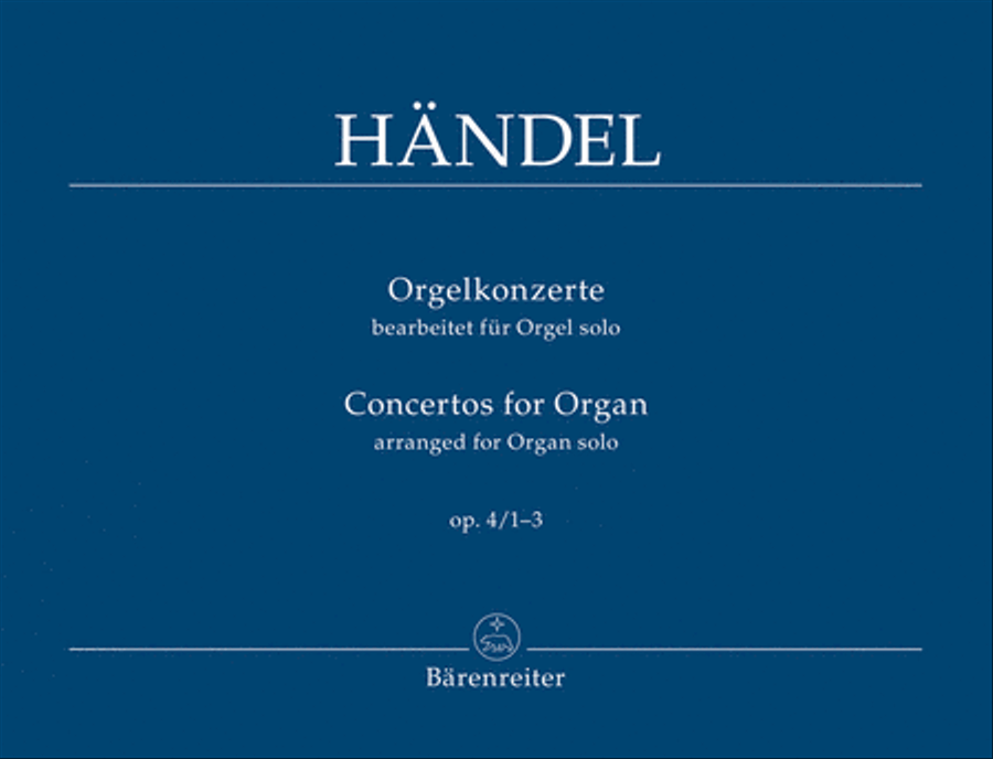 Concertos for Organ I, Op. 4/1-3 Harpsichord scores gallery preview page 1