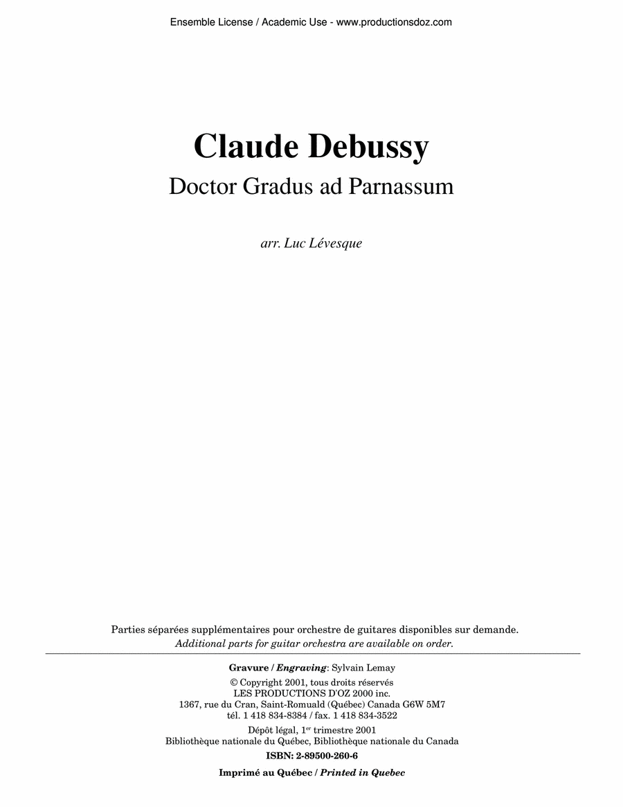 Doctor Gradus ad Parnassum Guitar Ensemble scores gallery preview page 1