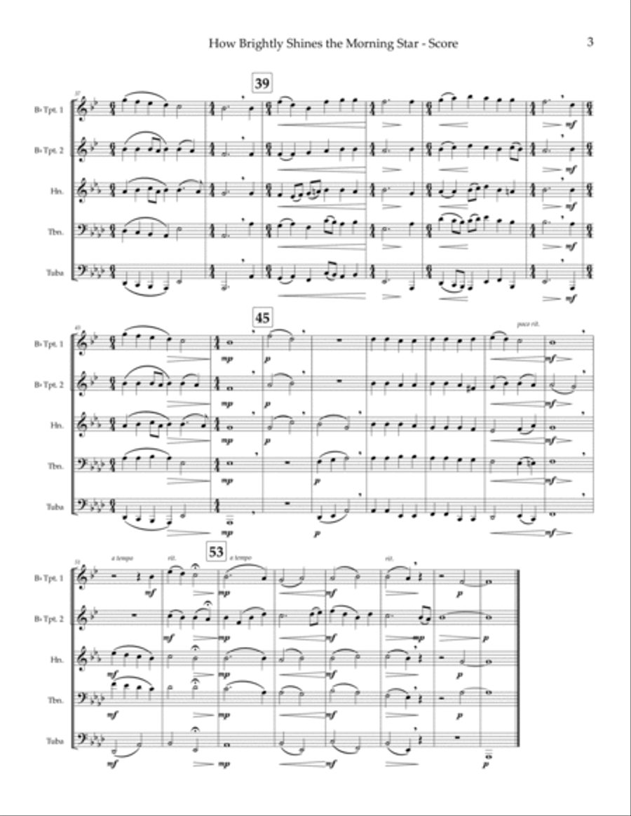 How Brightly Shines the Morning Star - brass quintet Brass Quintet scores gallery preview page 4