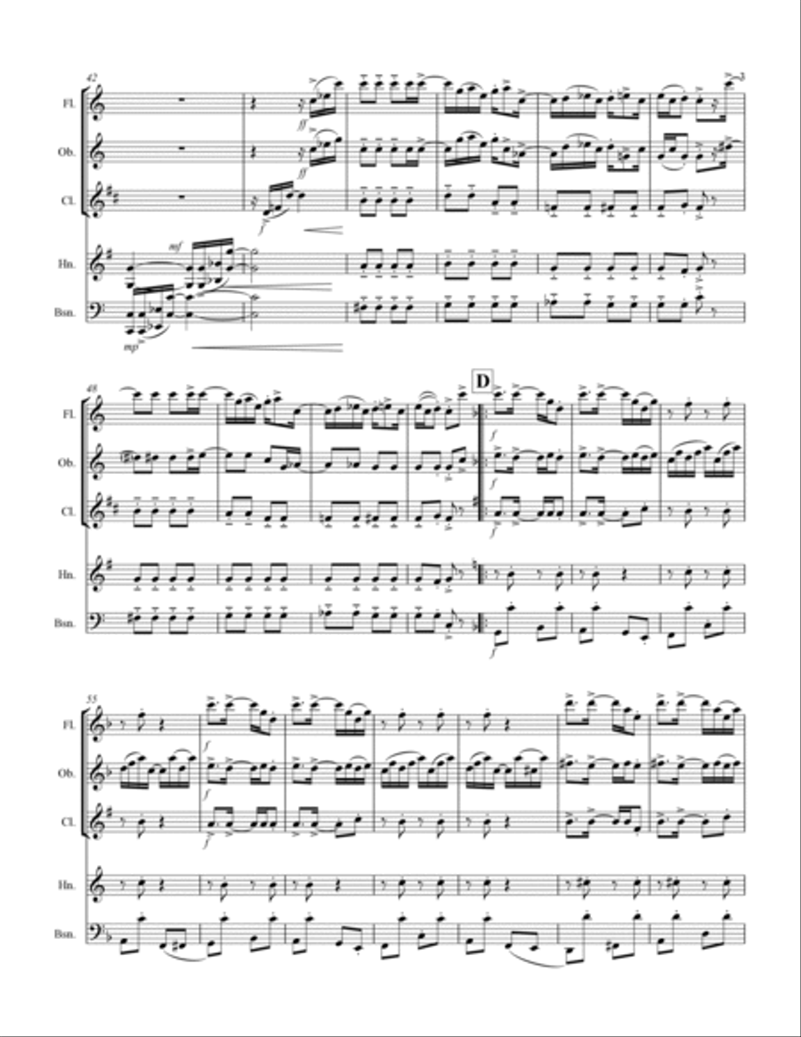 Joplin - “Maple Leaf Rag” (for Woodwind Quintet) Woodwind Quintet scores gallery preview page 4