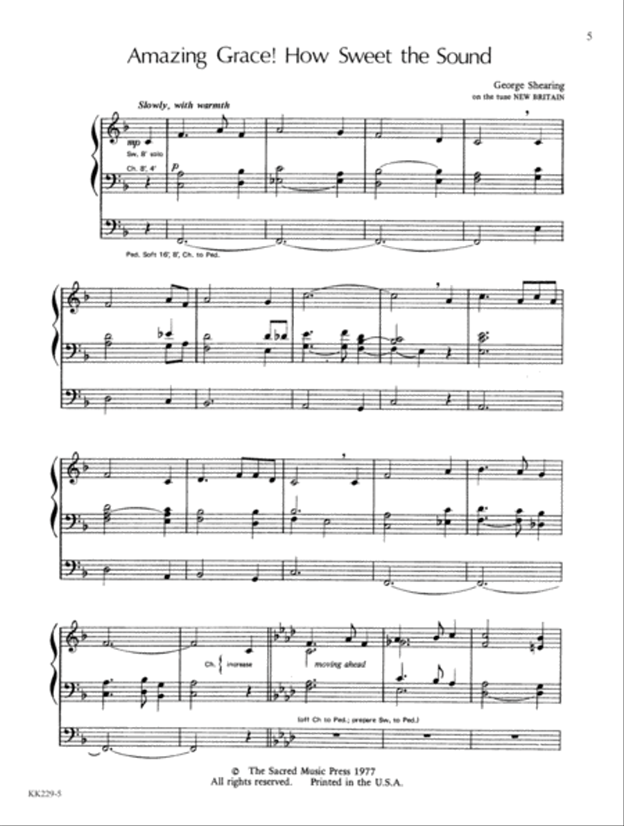 Sacred Sounds from George Shearing For Organ Organ Solo scores gallery preview page 2