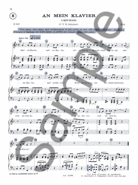 Apprendre Et Comprendre En Chantant Schubert Vol.2 (voice & Pian