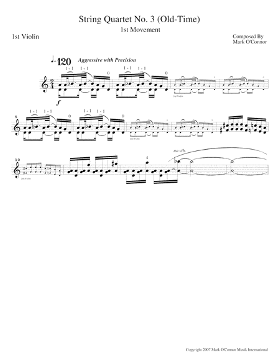 String Quartet No. 3 "Old-Time" (violin 1 part - two vlns, vla, cel) image number null