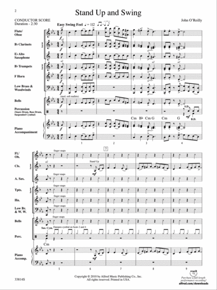 Stand Up and Swing Stand Up and Swing Concert Band scores gallery preview page 2