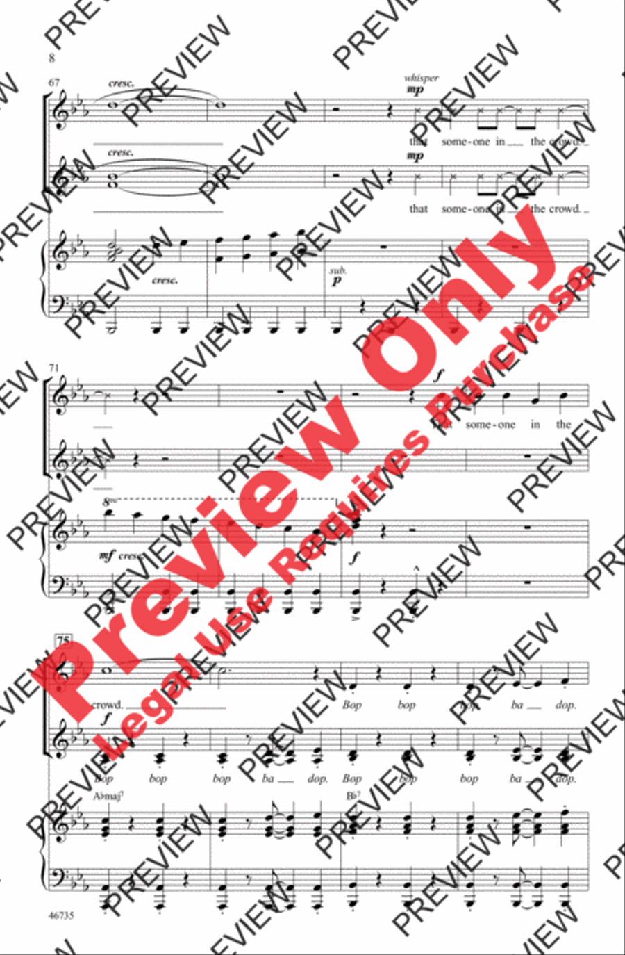 Someone in the Crowd by Pasek and Paul SSAA - Sheet Music page 8