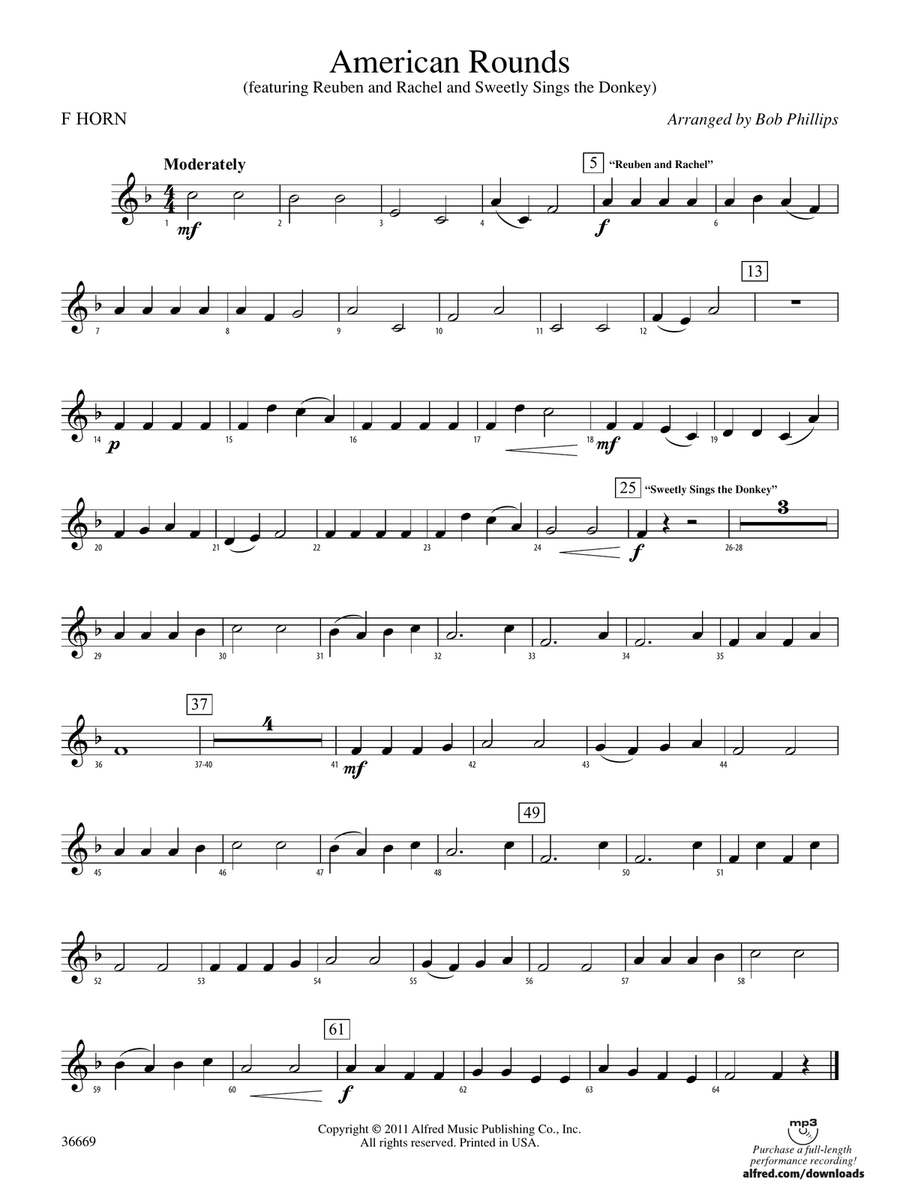 American Rounds: 1st F Horn