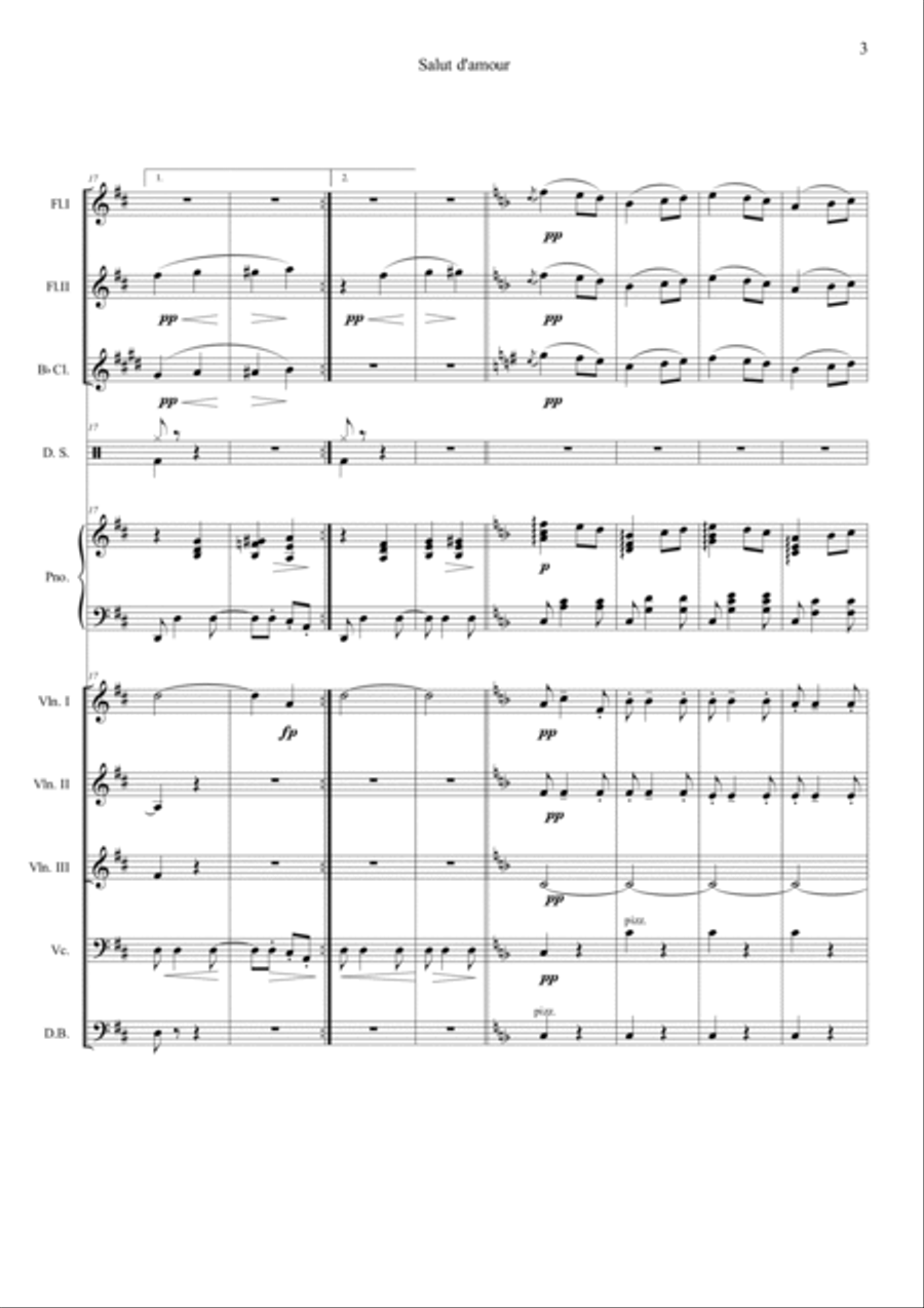 Salut d'amour Salut d'amour Orchestra scores gallery preview page 3