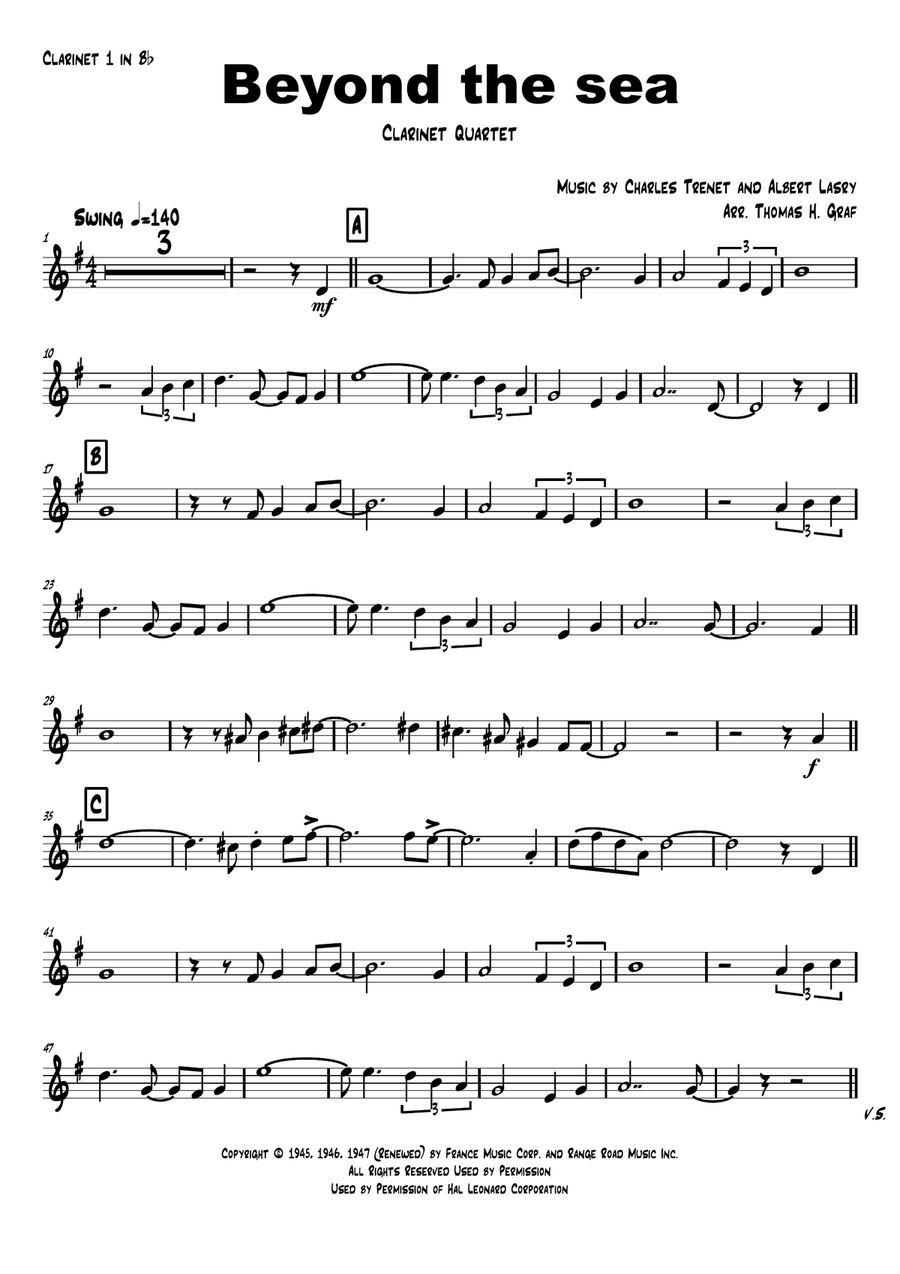 Beyond The Sea Woodwind Quartet scores gallery preview page 4