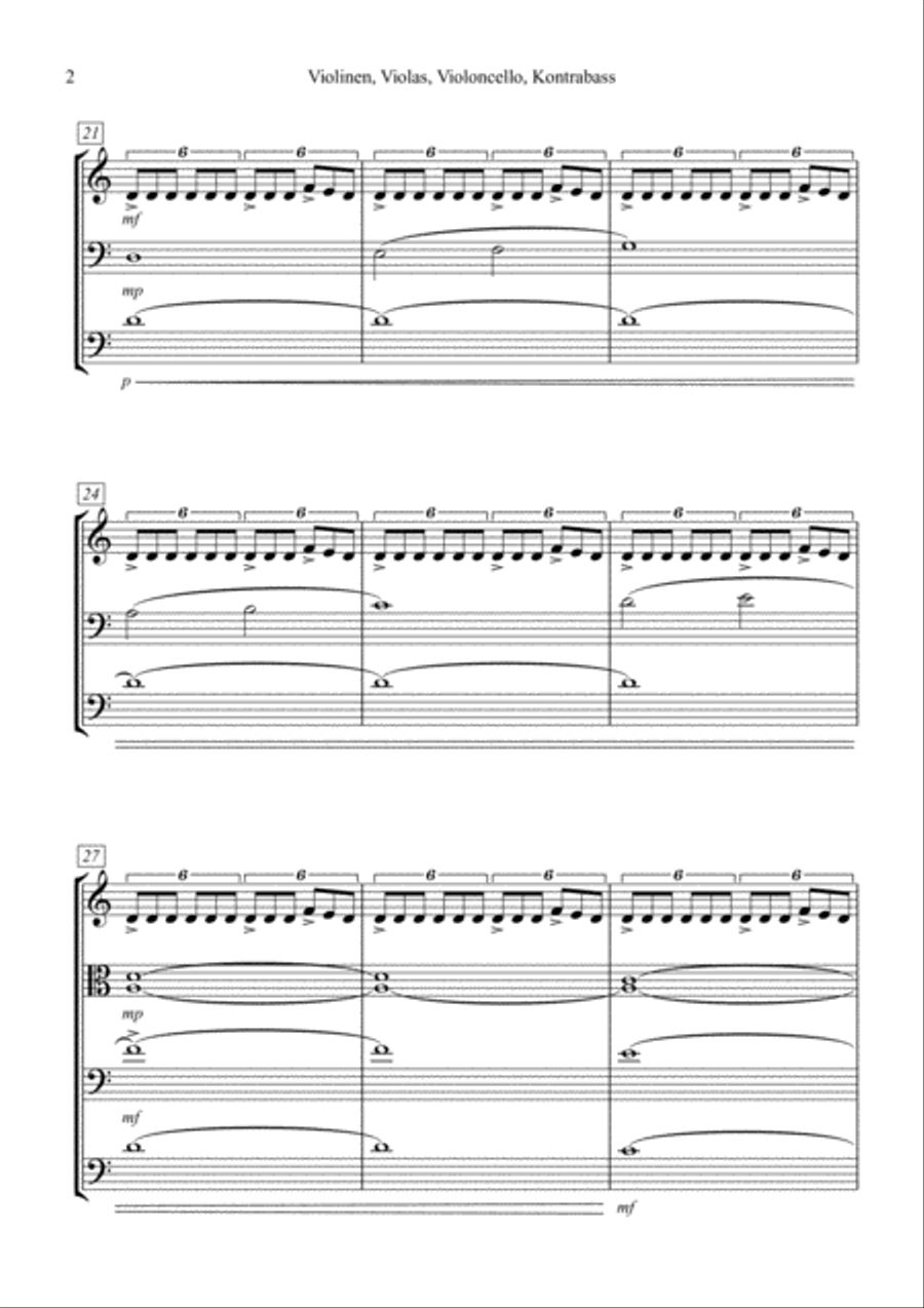 The Tragic Raid of a Sidewinder-Rattlesnake - Strings Section String Quartet scores gallery preview page 2