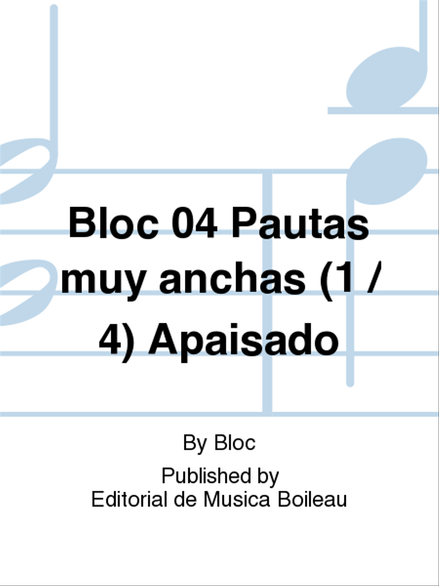 Bloc 04 Pautas muy anchas (1 / 4) Apaisado Staff Paper scores gallery preview page 1