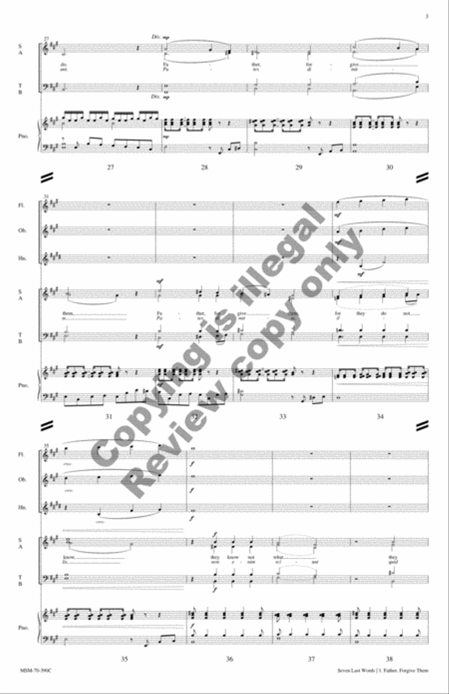 Seven Last Words (Chamber Ensemble Score) Choir scores gallery preview page 5