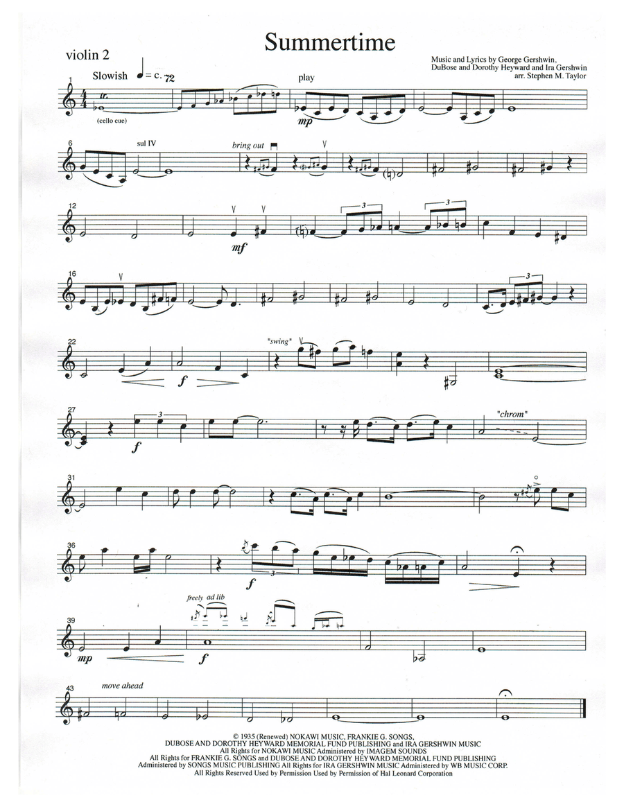 Summertime String Quartet scores gallery preview page 2