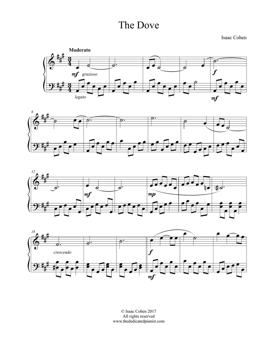 The Dove Piano Solo scores gallery preview page 1