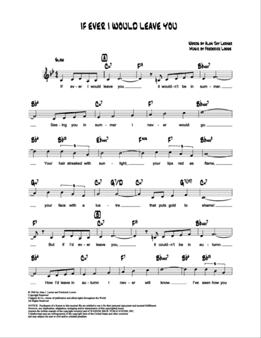 If Ever I Would Leave You School and Community scores gallery preview page 1