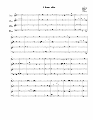 Lacen adieu (arrangement for 4 recorders)