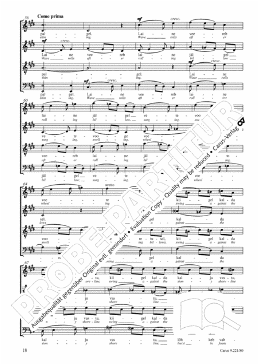 Veljo Tormis: Three soongs from the Epos (Kalevipoeg) Choir scores gallery preview page 19