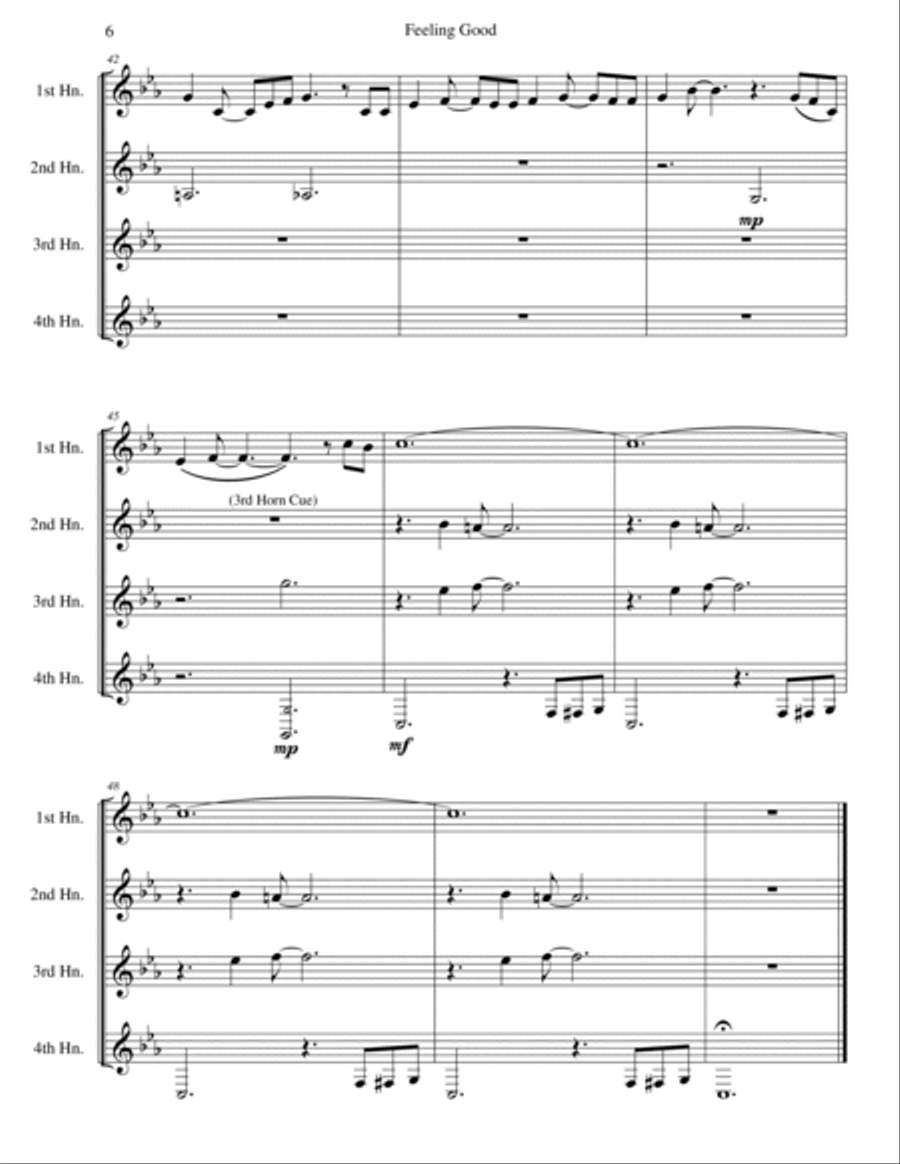 Feeling Good Brass Quartet scores gallery preview page 6
