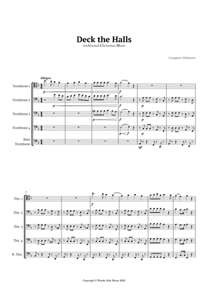 Deck the Halls by Oliphant for Trombone Quintet
