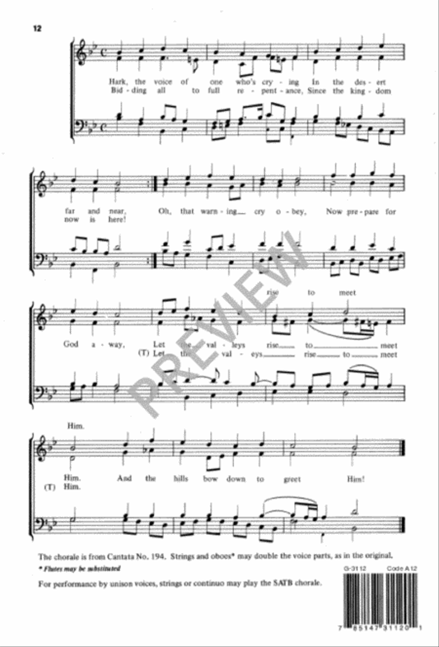 Comfort, Comfort, O My People 4-Part scores gallery preview page 13
