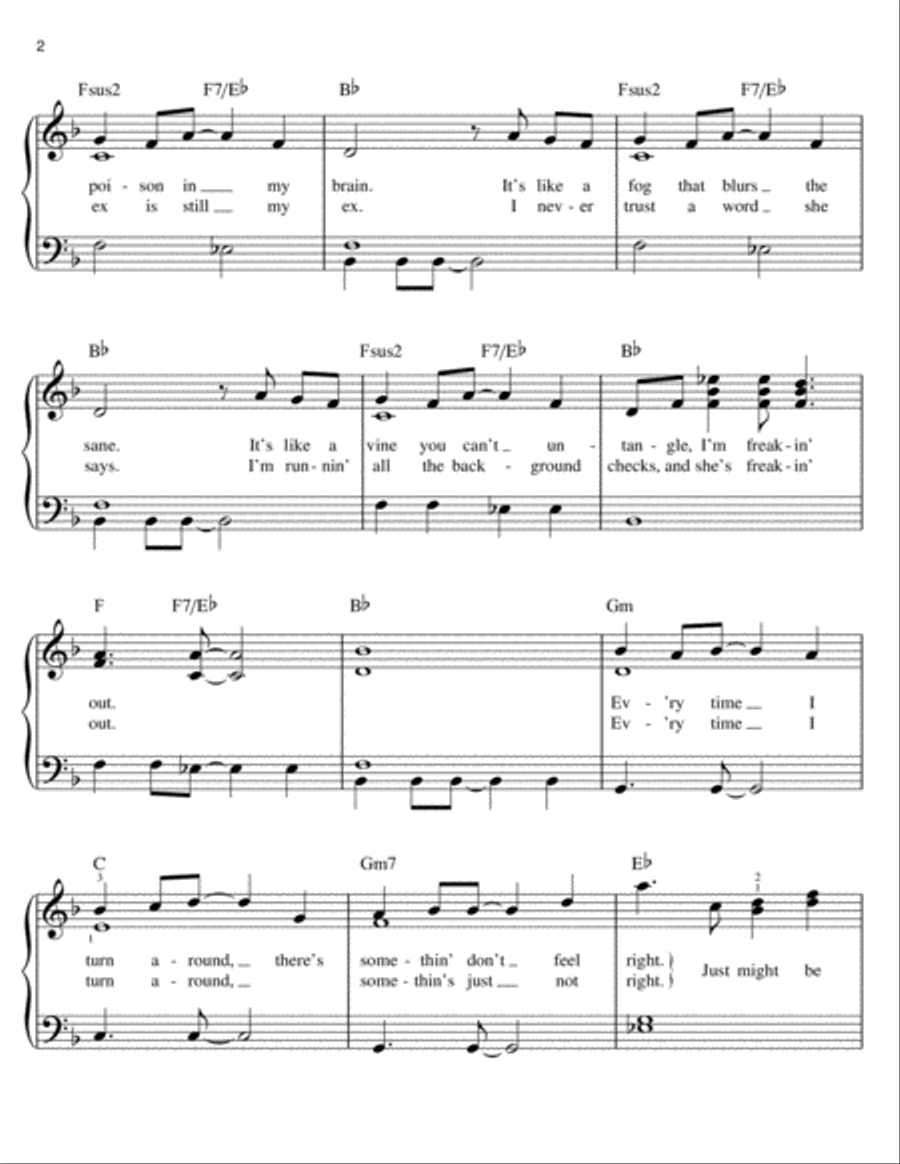 Paranoid Easy Piano scores gallery preview page 2