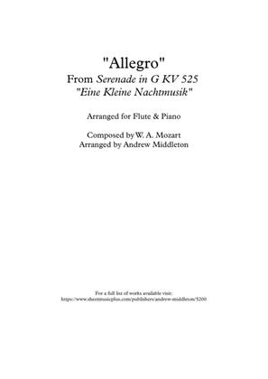 Book cover for "Allegro" from Eine Kleine Nachtmusik, for Clarinet & Piano