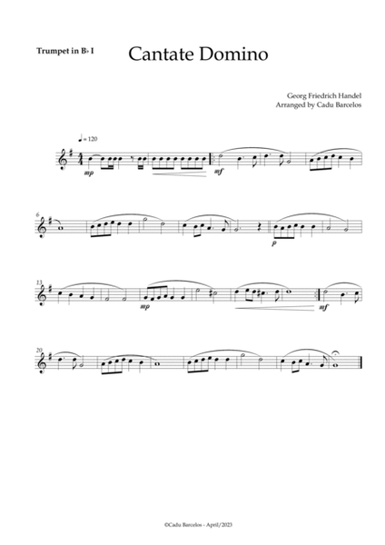 Cantate Domino - Handel (Brass Quartet) Chords image number null