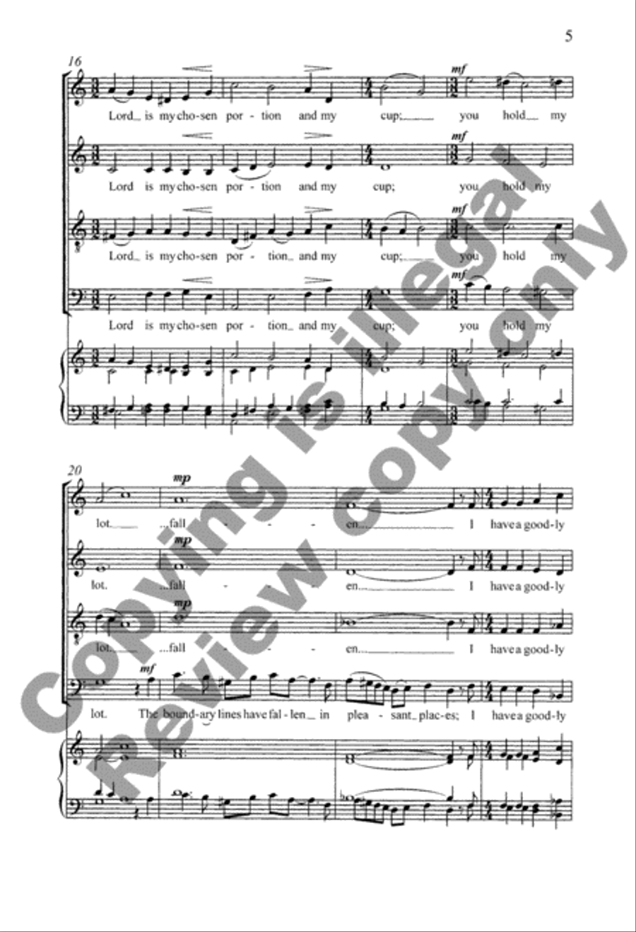 Psalm 16 4-Part scores gallery preview page 5