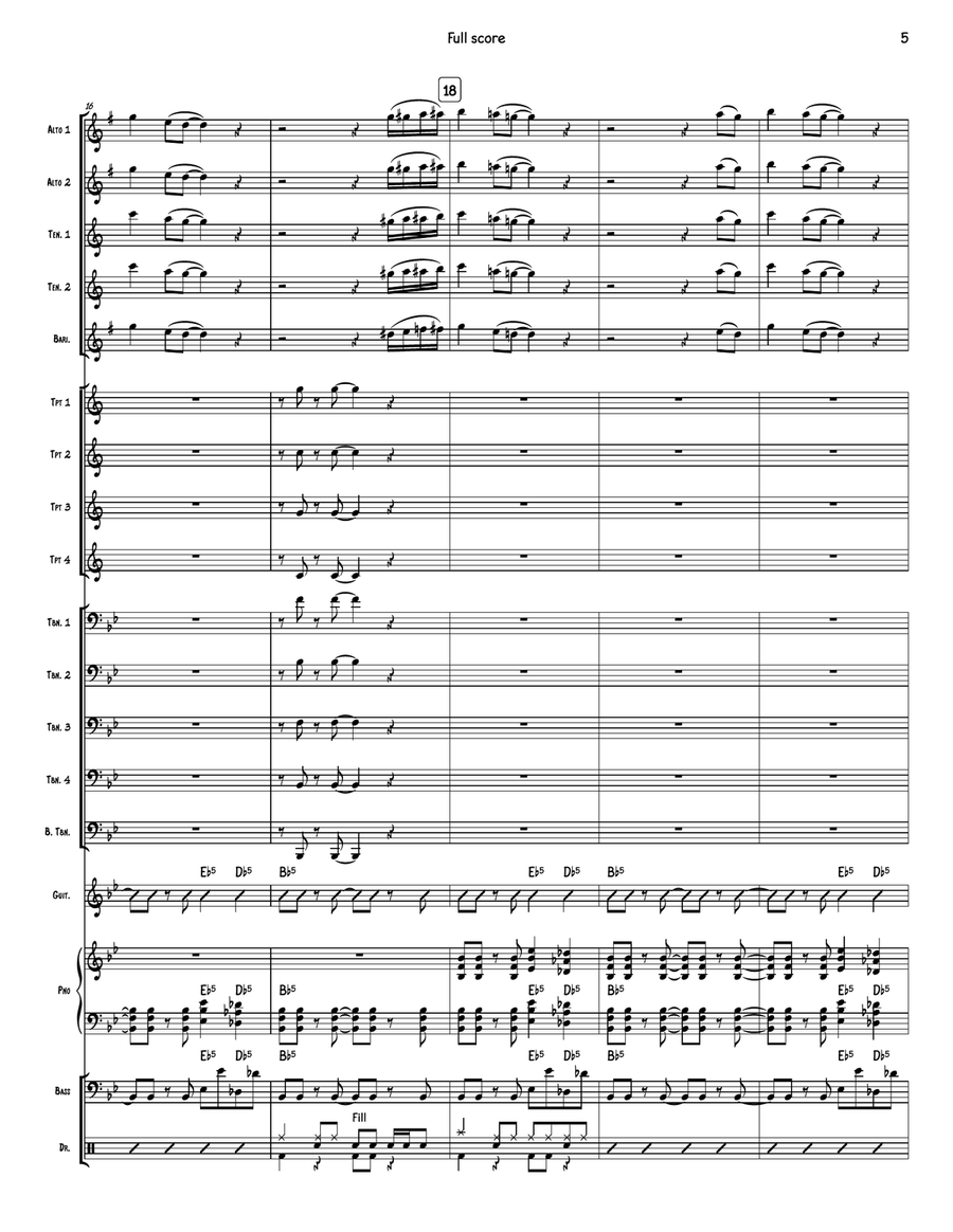 Slow Ride Slow Ride Jazz Ensemble scores gallery preview page 5