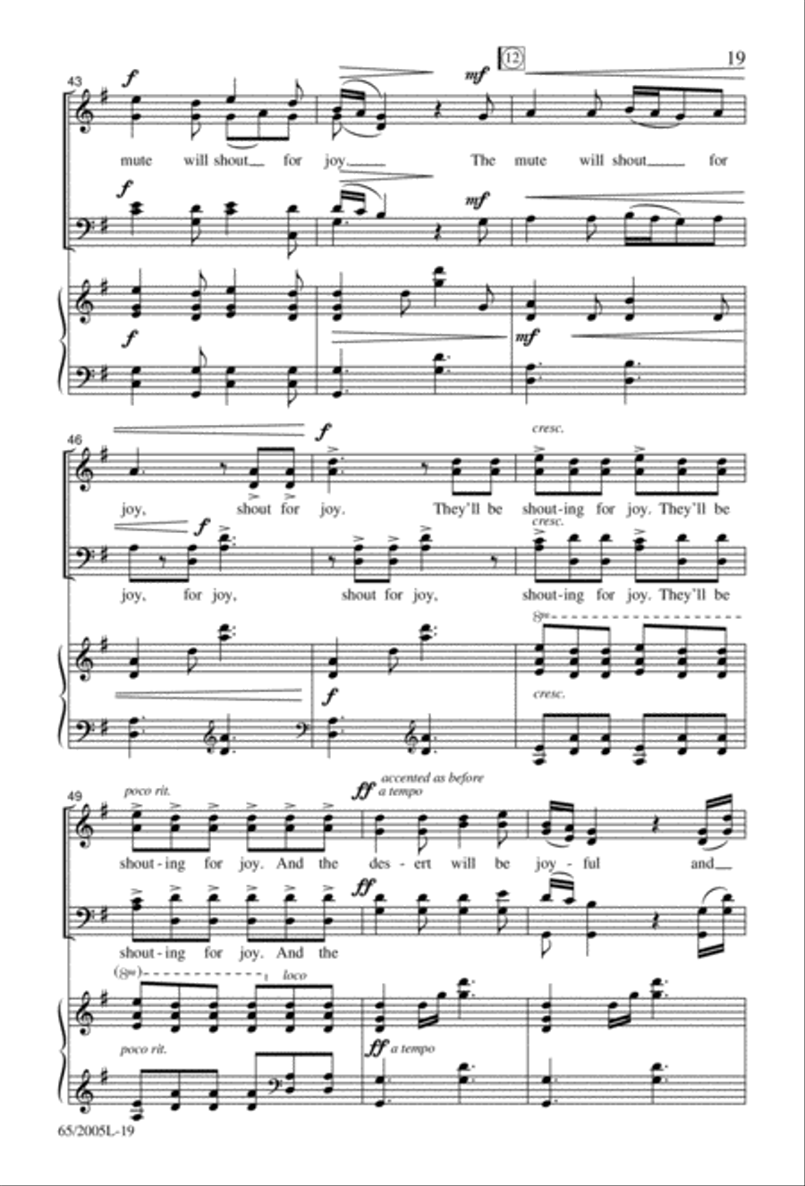 I Hear the Prophet Callin' 4-Part scores gallery preview page 20