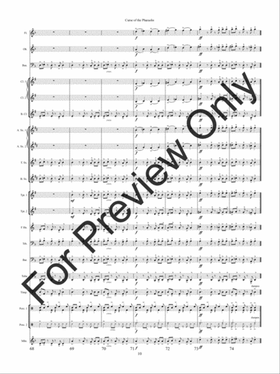 Curse of the Pharoahs Concert Band scores gallery preview page 13