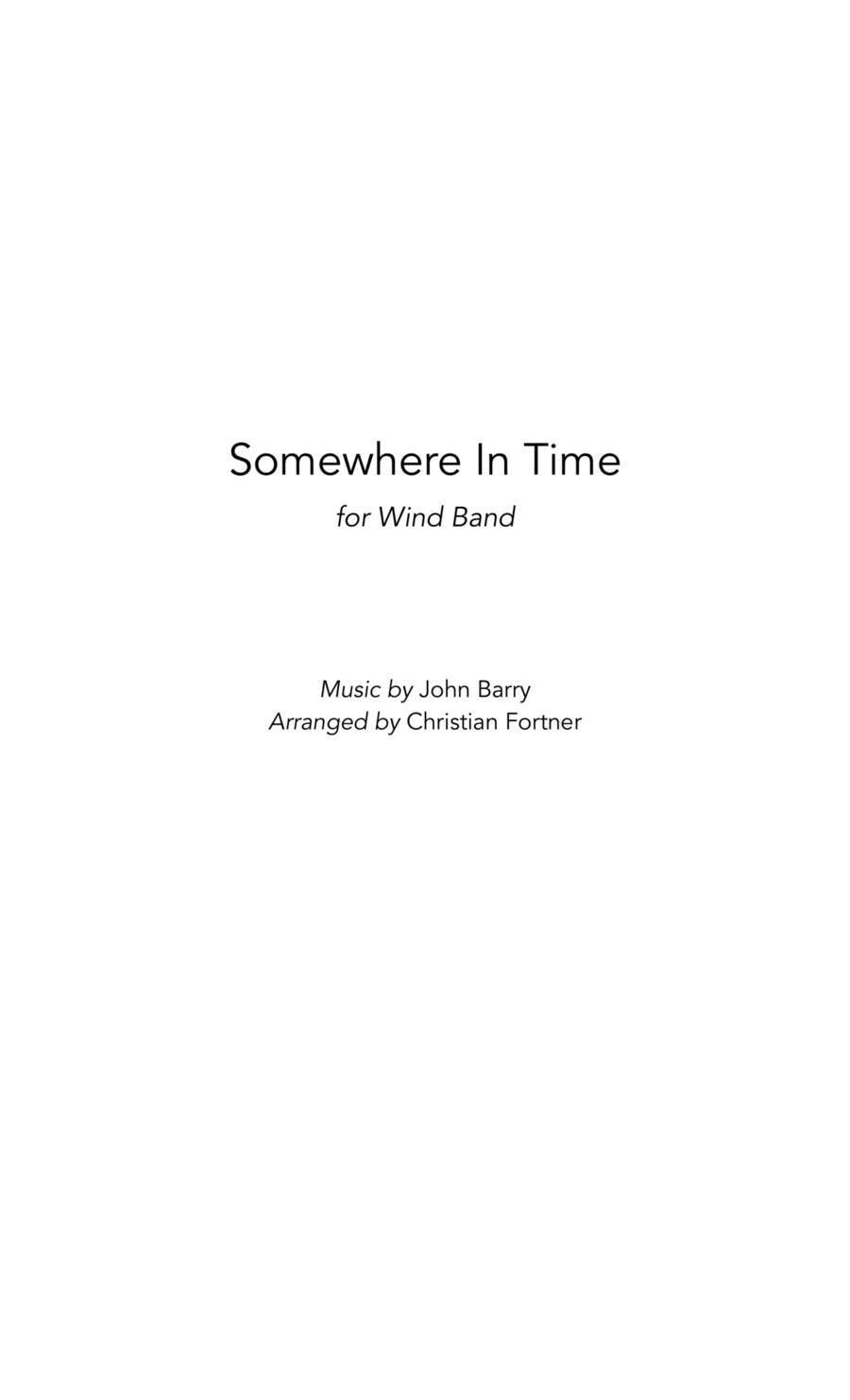 Somewhere In Time Concert Band scores gallery preview page 1