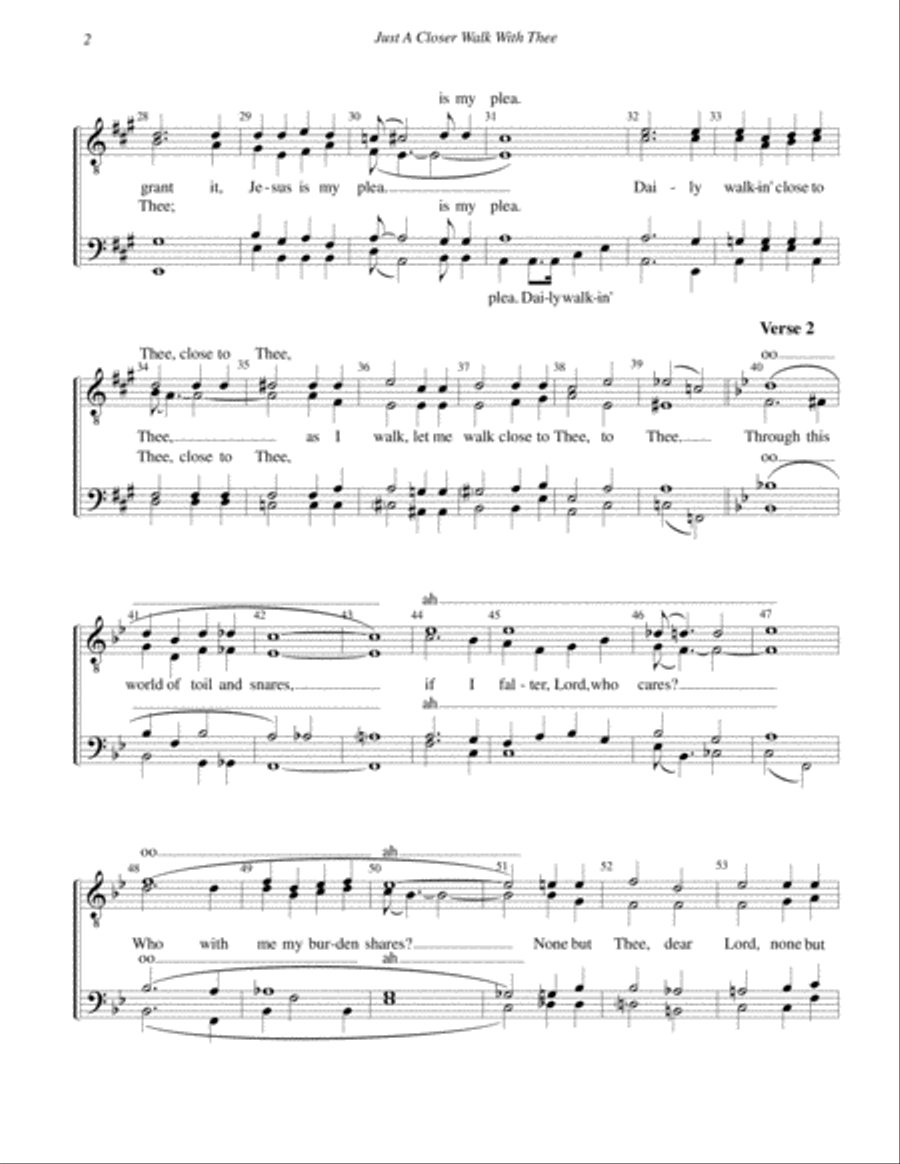 JUST A CLOSER WALK WITH THEE TTBB scores gallery preview page 2
