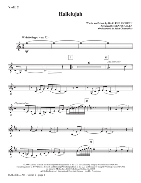 Hallelujah (arr. Dennis Allen) - Violin 2