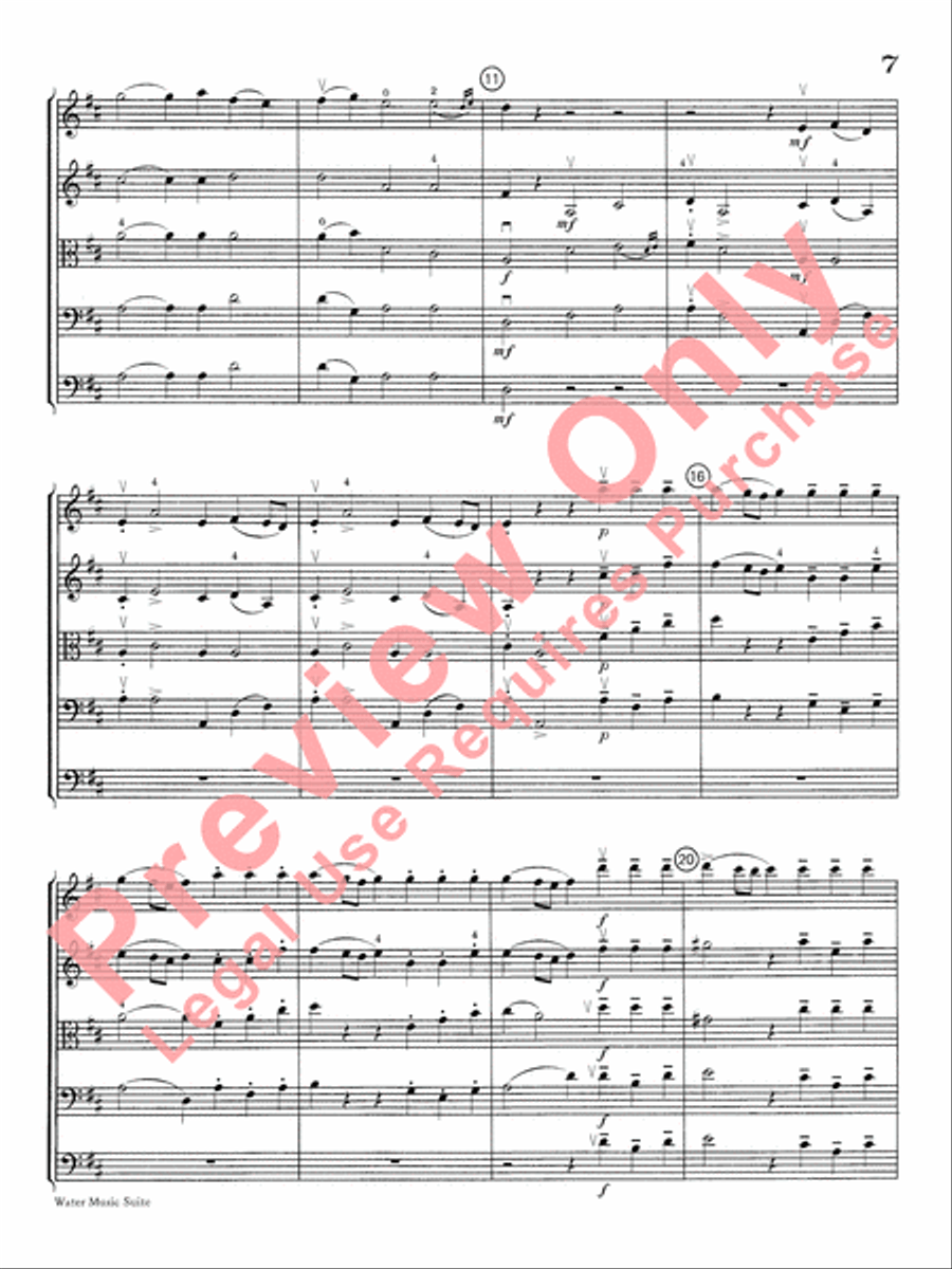 Water Music Suite String Orchestra scores gallery preview page 8