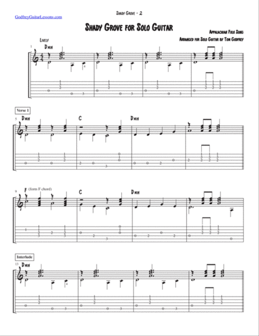 Shady Grove Shady Grove Acoustic Guitar scores gallery preview page 2