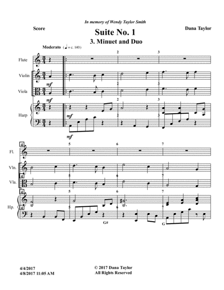 Suite No. 1 for Flute, Violx and Harp - Minuet and Duo image number null