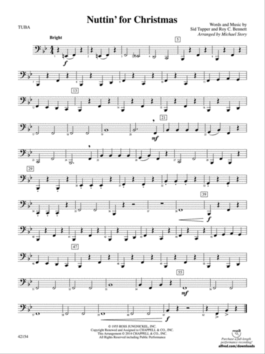 Nuttin' for Christmas: Tuba Concert Band scores gallery preview page 1
