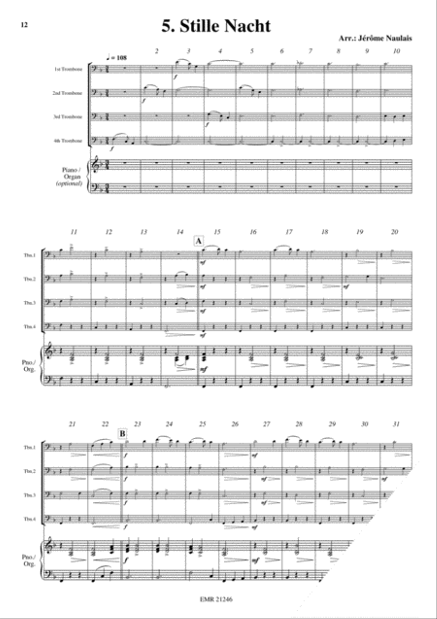 18 Christmas Songs Trombone Quartet scores gallery preview page 7