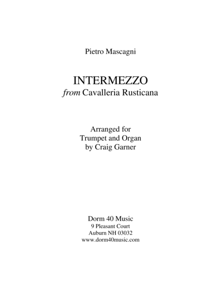 Intermezzo, from "Cavalleria Rusticana" (Trumpet and Organ) image number null