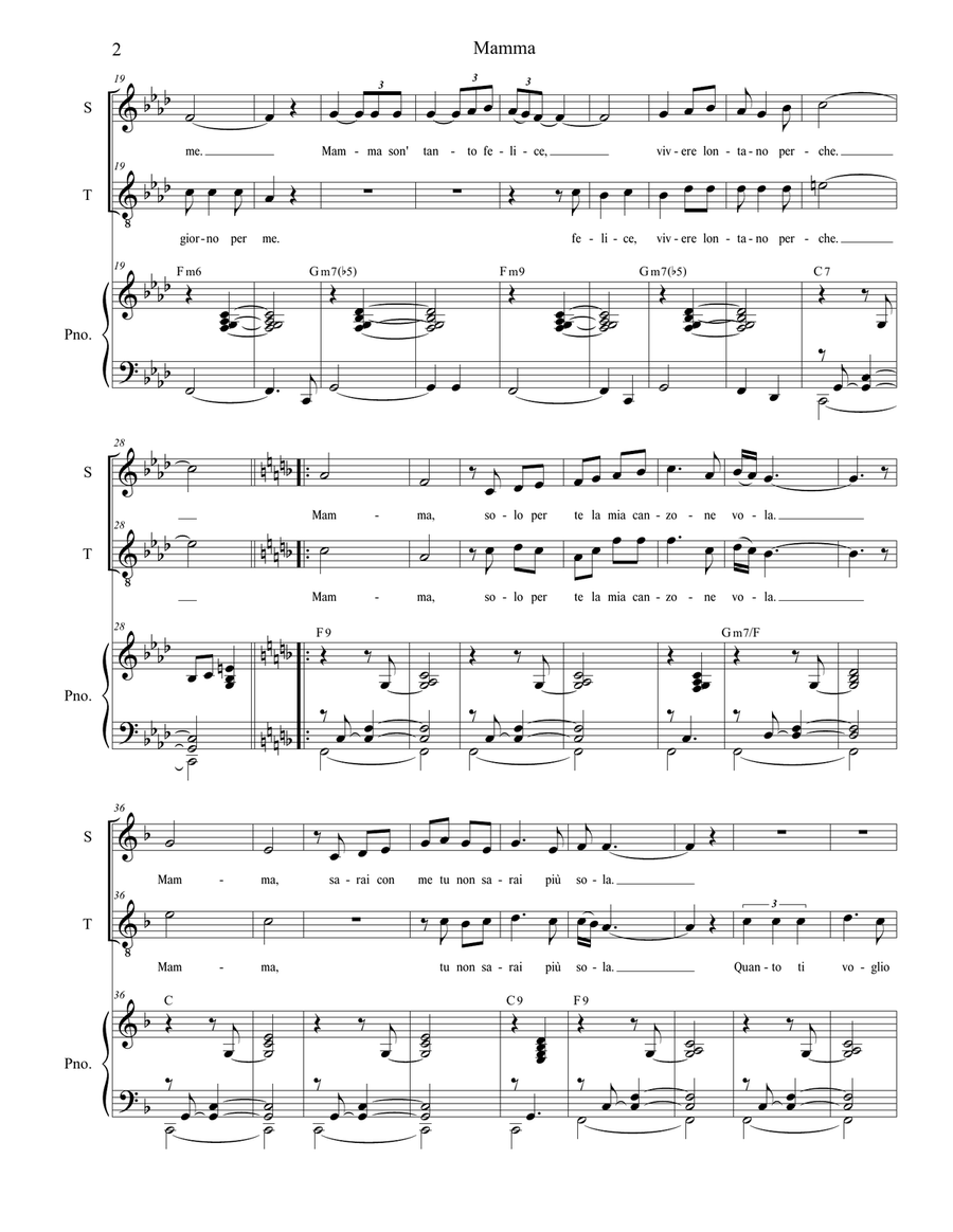 Mama (mamma) Mama (mamma) Vocal Duet scores gallery preview page 2