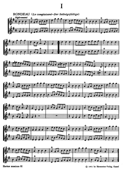 Sechs galante Duos fur zwei gleiche Melodieinstrumente, besonders Sopranblockfloten