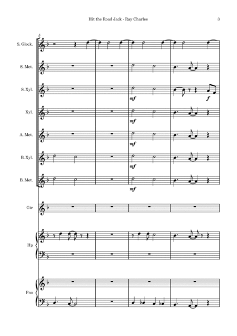 Hit The Road Jack Hit The Road Jack Orff Instrument scores gallery preview page 3