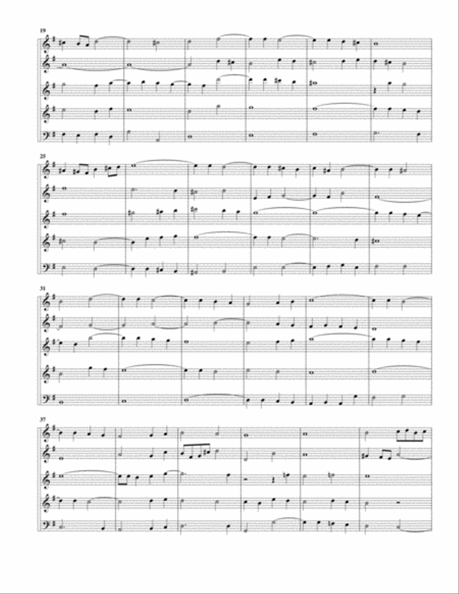 Gravement from Piece d'orgue (Fantasia), BWV 572/II (arrangement for 5 recorders) Recorder scores gallery preview page 2
