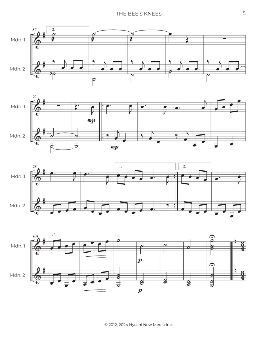 Three Easy Duettos from Opus Twelve Chamber Music scores gallery preview page 6