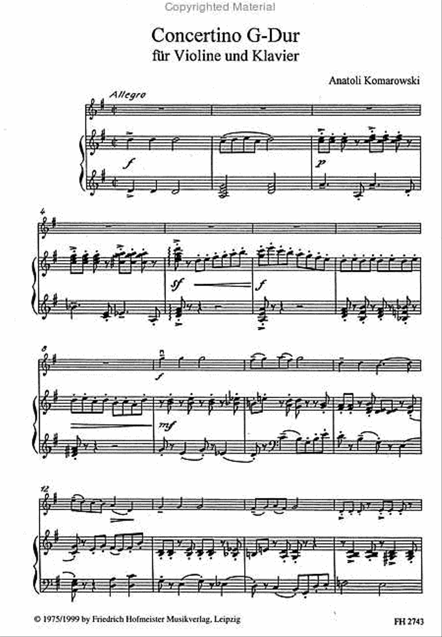 Zwei kleine Konzerte russischer Komponisten Violin Solo scores gallery preview page 2