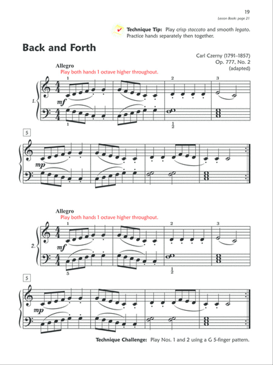 Premier Piano Course Technique, Book 2A Piano Method scores gallery preview page 3