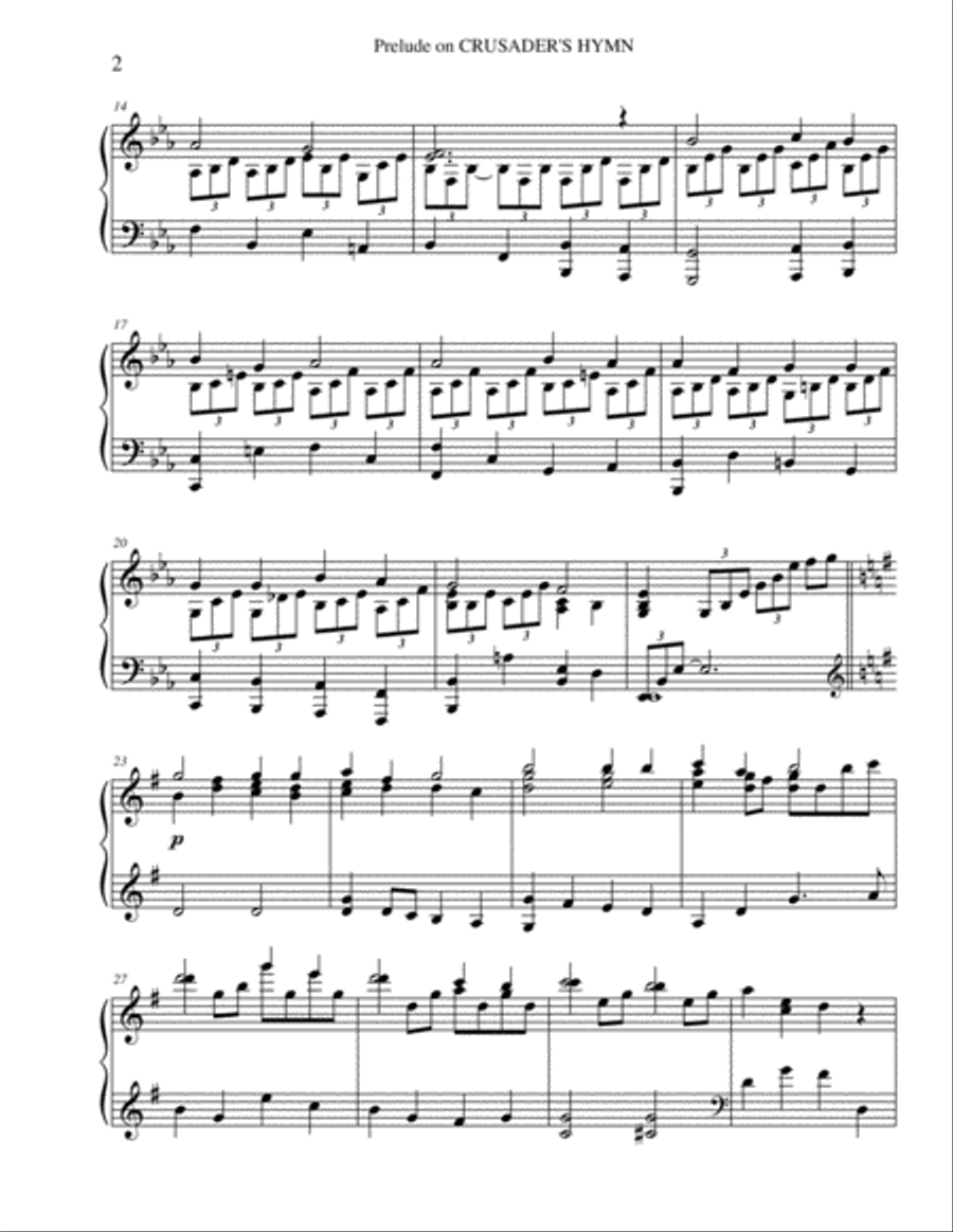 Prelude on CRUSADER'S HYMN Piano Solo scores gallery preview page 2